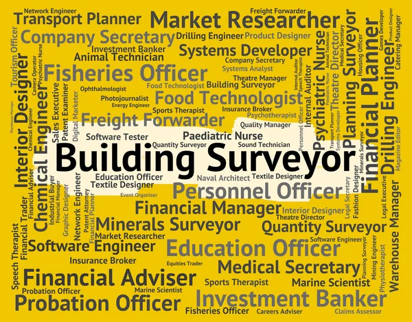 Building Surveyor Shows Jobs Hire And Hiring — Zdjęcie stockowe