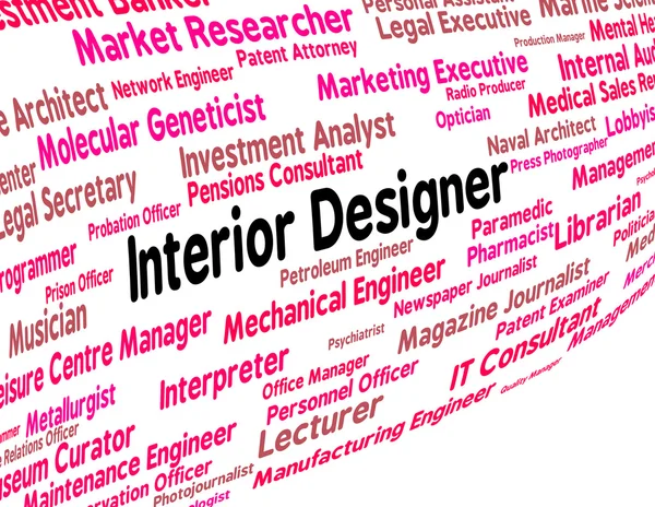 Interior Designer Indicates Work Career And Expert — Stockfoto