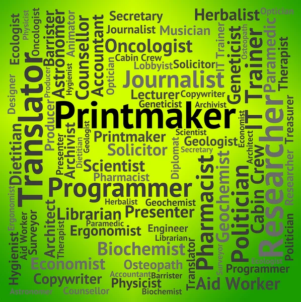 Printmaker Job Shows Hiring Design And Words — Stock Photo, Image