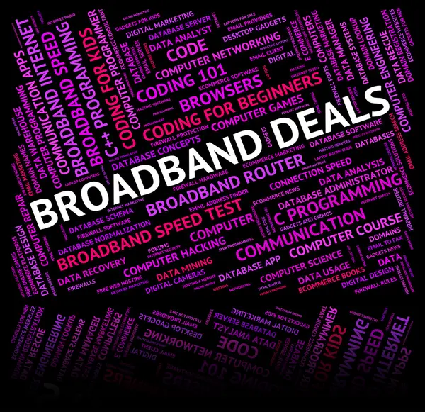 Broadband Deals Shows World Wide Web And Bargain — Stock Photo, Image