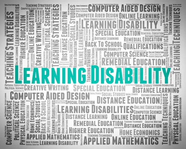 Cuvintele pentru dizabilități de învățare indică nevoi speciale și text — Fotografie, imagine de stoc