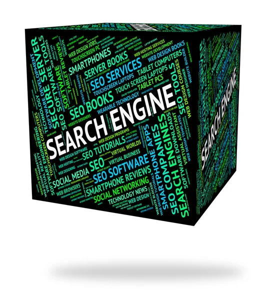 搜索引擎意味着收集数据和分析 — 图库照片