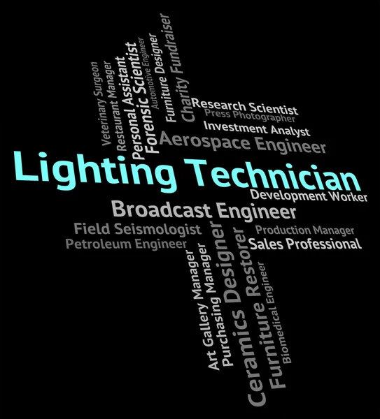 Lighting Technician Shows Skilled Worker And Artisan — Stock Photo, Image