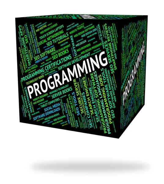 Mot de programmation indique le développement logiciel et le système — Photo