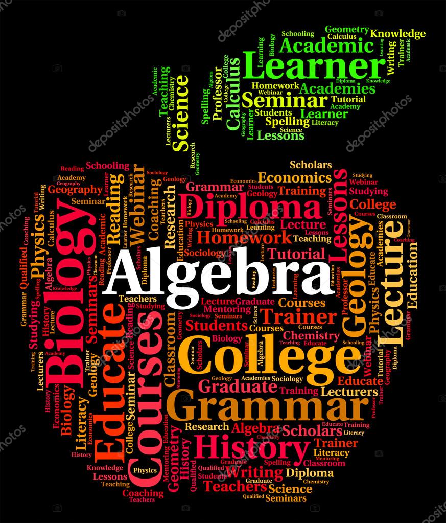 Palabra de álgebra representa fracciones y palabras