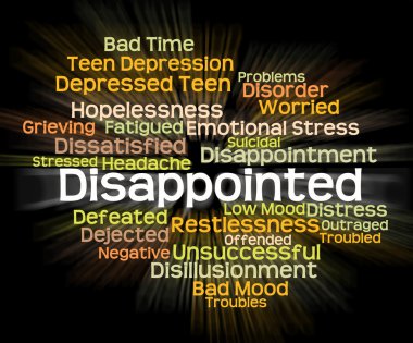 Disappointed Word Represents Let Down And Chagrined clipart