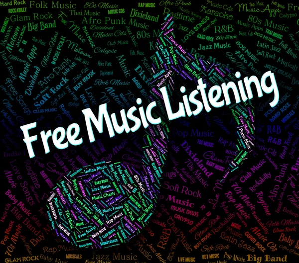 Free Music Listening Indicates Sound Track And Audio — 图库照片