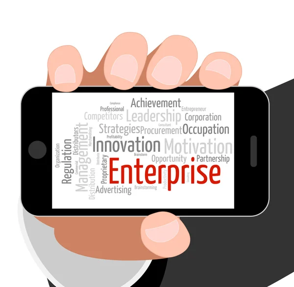 Enterprise Word indica preoccupazione Venture e parole — Foto Stock