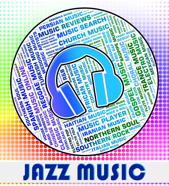 Jazz Music Represents Sound Tracks And Band — Stok fotoğraf