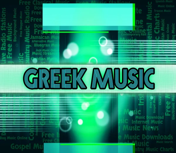 Greek Music Represents Sound Track And Greece — Stock Photo, Image