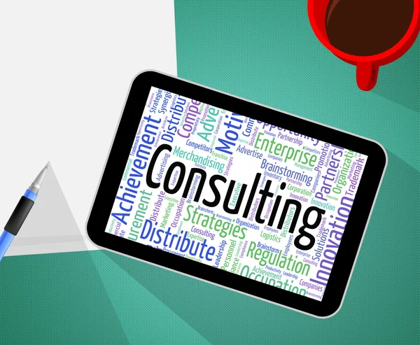 Consulting Word Means Take Counsel And Ask — Zdjęcie stockowe