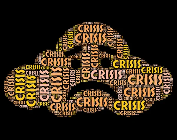 Palabra de crisis significa tiempos difíciles y calamidad — Foto de Stock