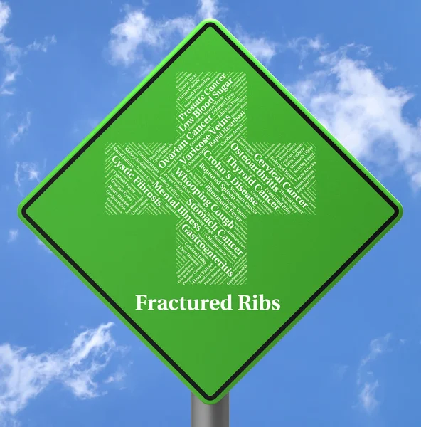 Fractured Ribs Represents Poor Health And Ailment — ストック写真