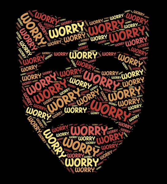 Worry Word Indicates Ill At Ease And Concern — 图库照片