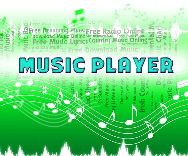 Music Player indica trilha sonora e melodias — Fotografia de Stock