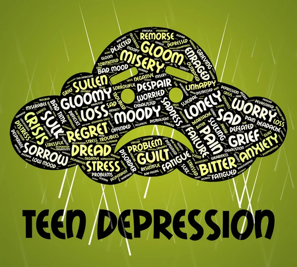 Teen Depression Means Lost Hope And Anxiety — Zdjęcie stockowe