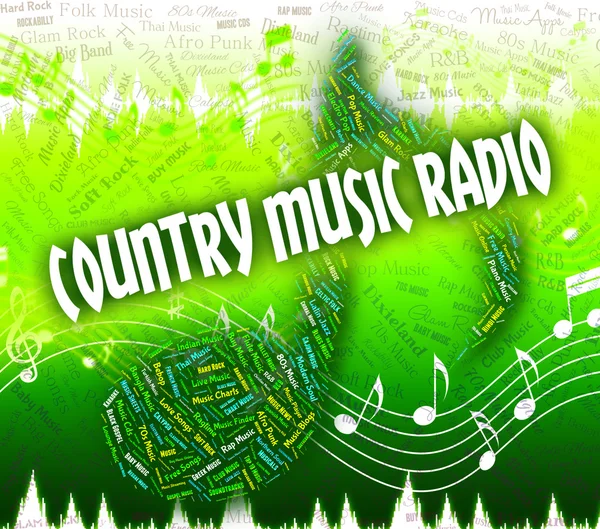 Country Music Radio Represents Sound Track And Acoustic — 图库照片