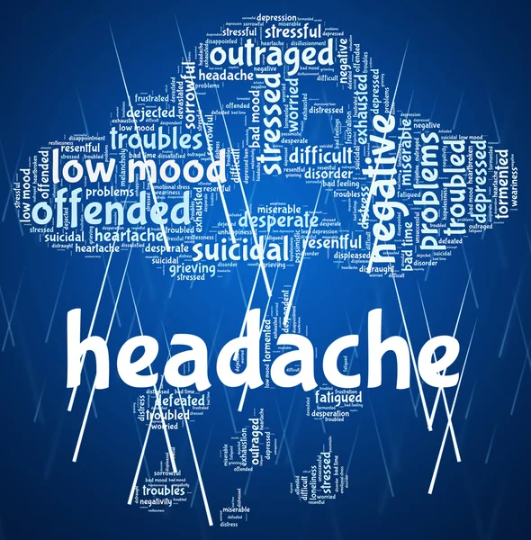 Headache Word Represents Cephalalgia Headaches And Wordcloud — стокове фото
