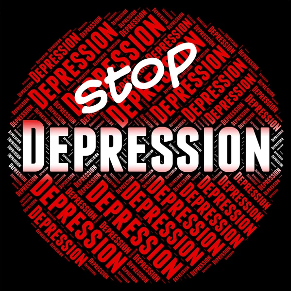 Остановить депрессию символизирует потерю надежды и тревогу — стоковое фото