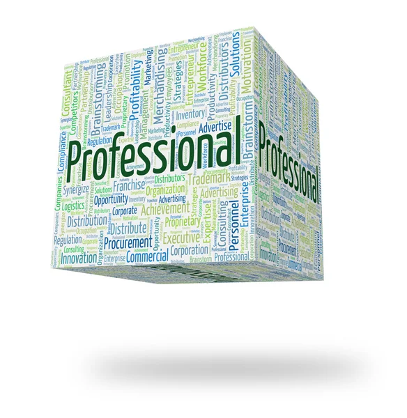 Profesional Palabra muestra profesiones especializadas y especialidad — Foto de Stock