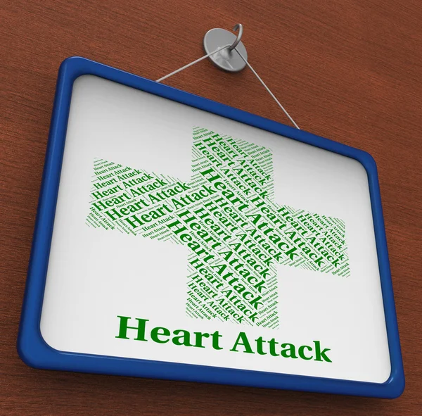 Heart Attack Means Acute Myocardial Infarction And Afflictions — Stock Photo, Image