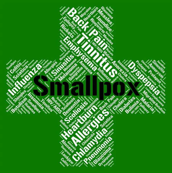 Smallpox Word Shows Ill Health And Ailment — Stockfoto