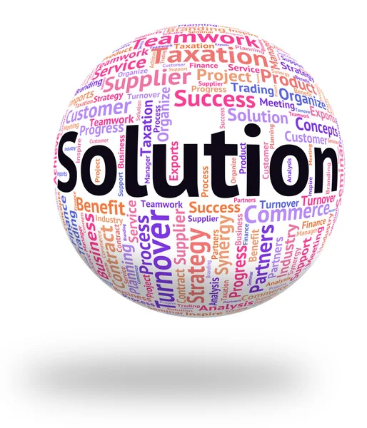 Solution Word Indicates Text Succeed And Resolution — Stok fotoğraf