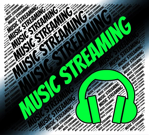 Music Streaming Represents Sound Tracks And Broadcasting — 图库照片