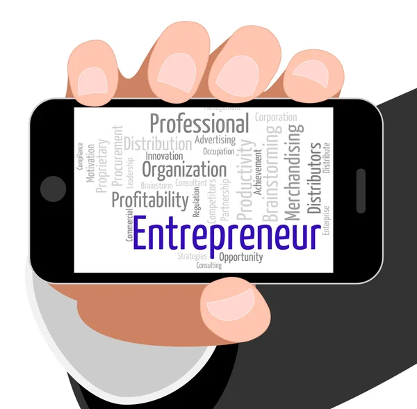 Entrepreneur Word Means Business Person And Businessman — 图库照片