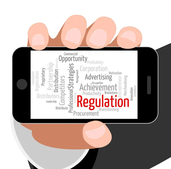 Regulation Word Indicates Rules Regulations And Text — Zdjęcie stockowe