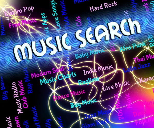 Music Search Means Melodies Exploration And Acoustic — ストック写真