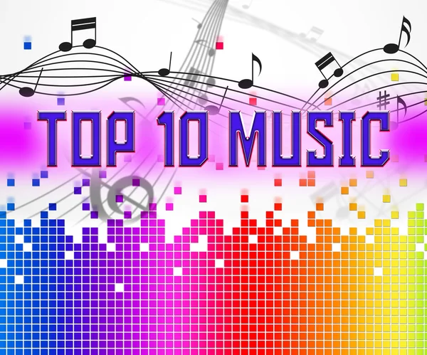 Music Charts Represents Hit Parade And Hits — Zdjęcie stockowe