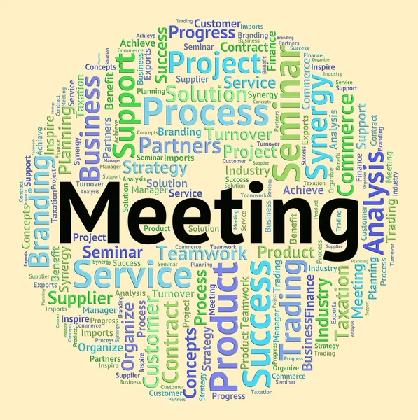 Meeting Word Shows Get Together And Conclave — Zdjęcie stockowe