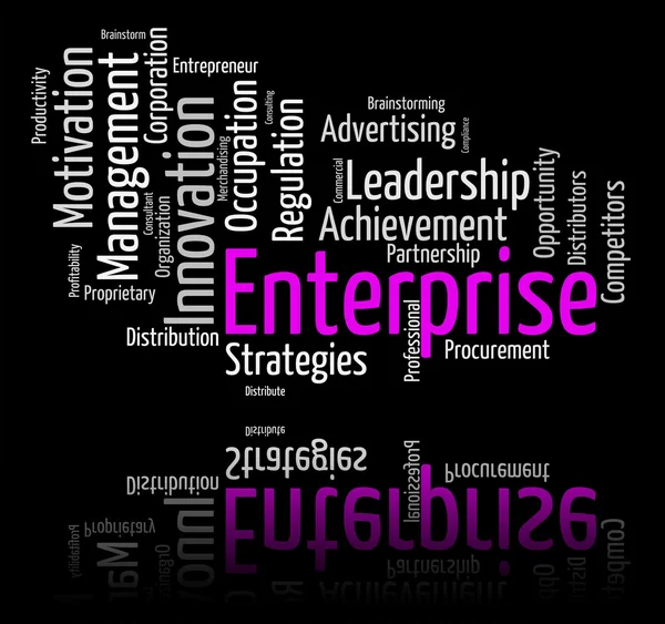 Enterprise Word Represents Wordclouds Organization And Words — Stockfoto