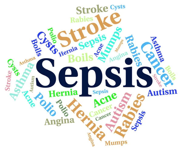 Sepsis Palabra Indica Todo el Cuerpo Y Ailments —  Fotos de Stock