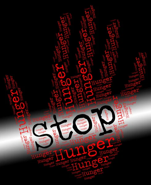 Stop Hunger representa la falta de alimentos y control —  Fotos de Stock