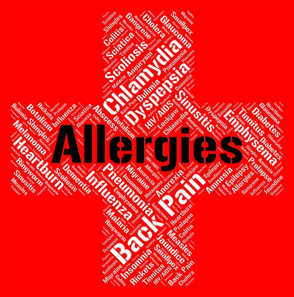 Allergies Word Shows Poor Health And Affliction — Stock Photo, Image