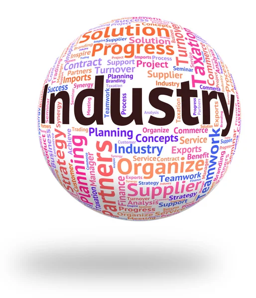 Mot de l'industrie représente Wordcloud industrialisé et texte — Photo