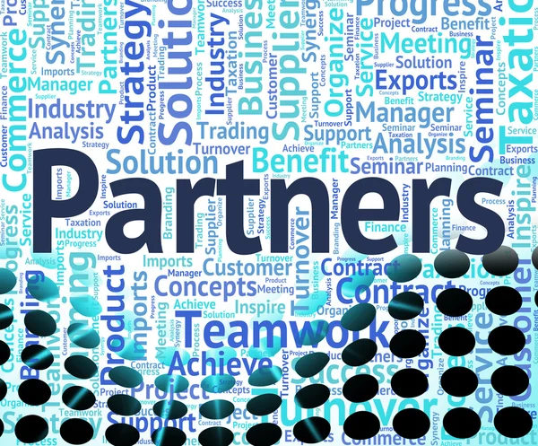 Partners Word Indicates Working Together And Cooperation — Φωτογραφία Αρχείου