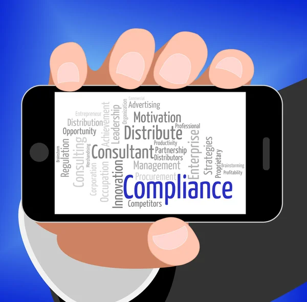 Compliance Word Represents Agree To And Agreement — Stock Photo, Image