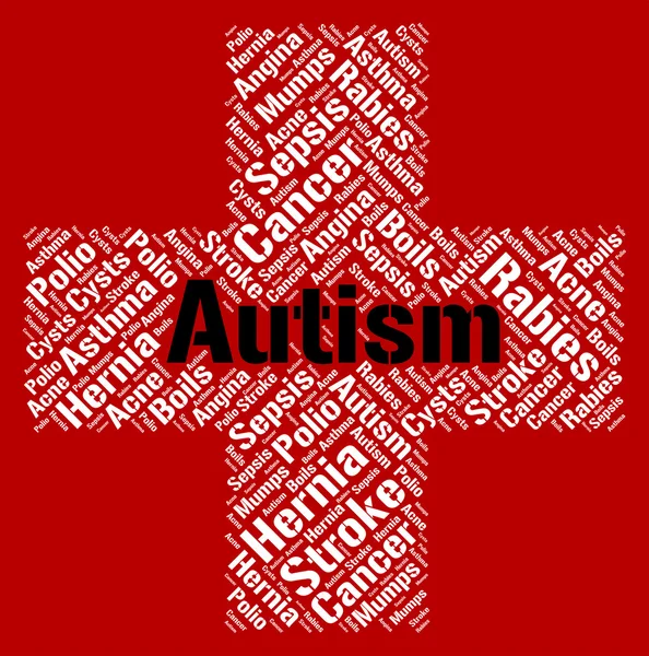 Autism Word Represents Ill Health And Ailment — Zdjęcie stockowe