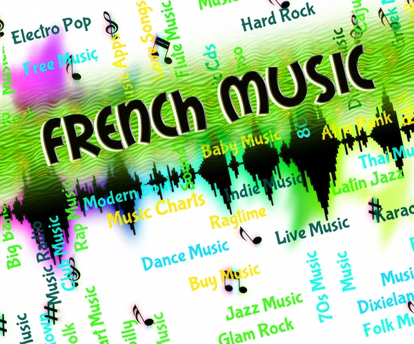 La musique française indique des pistes sonores et la France — Photo