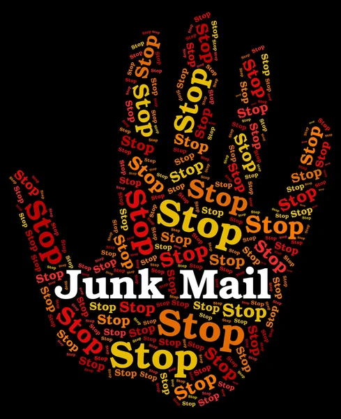 Stop Junk Mail Means Warning Sign And Danger — Stock Photo, Image