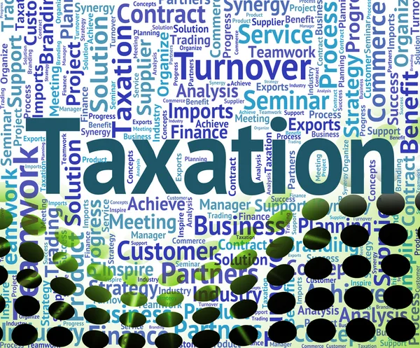Слово налогообложения обозначает слова Wordcloud и налогоплательщиков — стоковое фото
