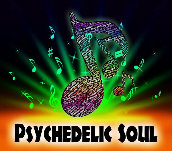 Psychedelic Soul bedeutet Rhythmus und Blues und Atlantik — Stockfoto