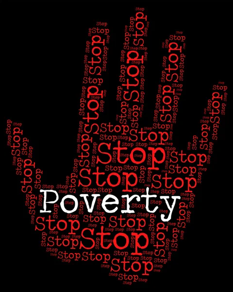 Arrêter la pauvreté signifie signe d'avertissement et de prudence — Photo