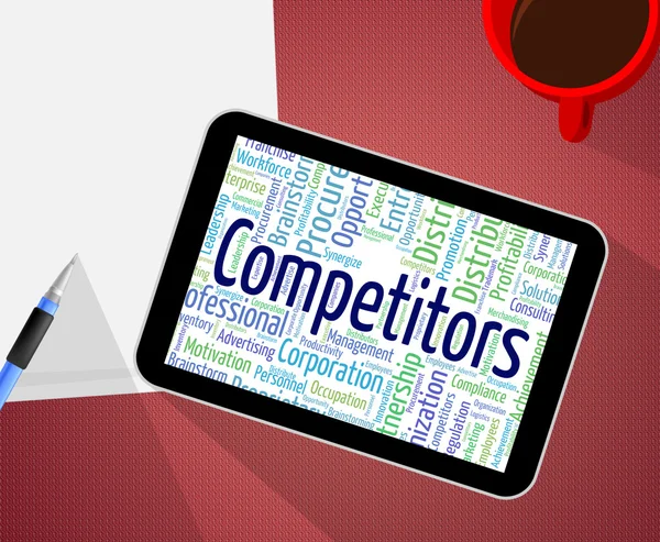 Competitors Word Represents Adversary Competing And Competition — 스톡 사진