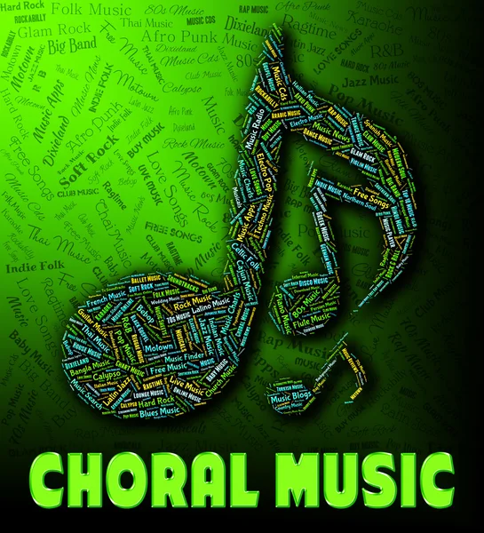 La música coral representa las bandas sonoras y el audio — Foto de Stock
