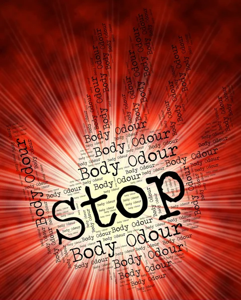 Stop Body Odour Shows Warning Sign And Anatomy — Stockfoto