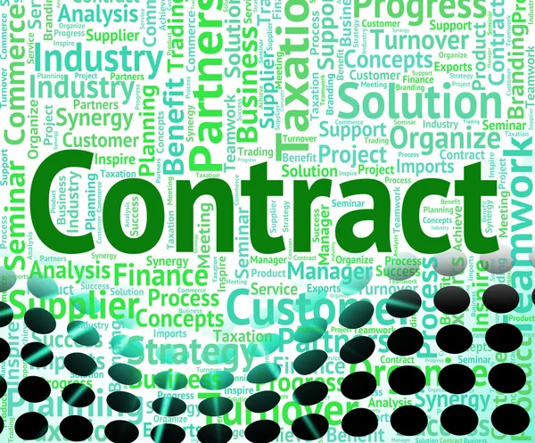 Contract Word Shows Wordclouds Contracted And Text — Stok fotoğraf